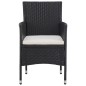 vidaXL Muebles de jardín 3 piezas ratán sintético y vidrio negro vidaXL Muebles de jardín 3 piezas ratán sintético y vidrio negro
