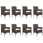 vidaXL Muebles de jardín 9 piezas ratán sintético y vidrio marrón vidaXL Muebles de jardín 9 piezas ratán sintético y vidrio marrón