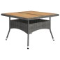 vidaXL Set de comedor de jardín 9 pzas ratán PE y madera acacia gris vidaXL Set de comedor de jardín 9 pzas ratán PE y madera acacia gris