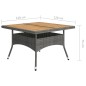 vidaXL Set de comedor de jardín 9 pzas ratán PE y madera acacia gris vidaXL Set de comedor de jardín 9 pzas ratán PE y madera acacia gris