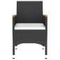 vidaXL Juego de comedor de jardín 3 piezas ratán sintético negro