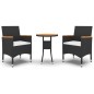 vidaXL Juego de comedor de jardín 3 piezas ratán sintético negro vidaXL Juego de comedor de jardín 3 piezas ratán sintético negro
