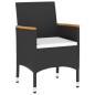 vidaXL Juego de comedor de jardín 3 piezas ratán sintético negro vidaXL Juego de comedor de jardín 3 piezas ratán sintético negro