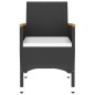 vidaXL Juego de comedor de jardín 3 piezas ratán sintético negro vidaXL Juego de comedor de jardín 3 piezas ratán sintético negro