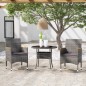 vidaXL Juego comedor de jardín 3 piezas ratán sintético gris vidaXL Juego comedor de jardín 3 piezas ratán sintético gris