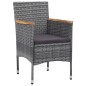 vidaXL Juego comedor de jardín 3 piezas ratán sintético gris vidaXL Juego comedor de jardín 3 piezas ratán sintético gris