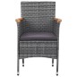 vidaXL Juego comedor de jardín 3 piezas ratán sintético gris vidaXL Juego comedor de jardín 3 piezas ratán sintético gris