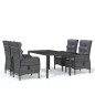 vidaXL Juego de comedor de jardín 7 piezas ratán sintético gris vidaXL Juego de comedor de jardín 7 piezas ratán sintético gris