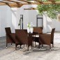 vidaXL Juego de comedor jardín 5 pzas ratán sintético marrón