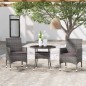 vidaXL Juego comedor de jardín 3 piezas ratán sintético gris vidaXL Juego comedor de jardín 3 piezas ratán sintético gris