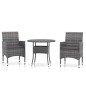 vidaXL Juego comedor de jardín 3 piezas ratán sintético gris vidaXL Juego comedor de jardín 3 piezas ratán sintético gris