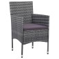 vidaXL Juego comedor de jardín 3 piezas ratán sintético gris vidaXL Juego comedor de jardín 3 piezas ratán sintético gris