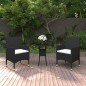 vidaXL Juego de comedor de jardín 3 piezas ratán sintético negro