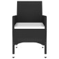 vidaXL Juego de comedor de jardín 3 piezas ratán sintético negro
