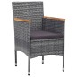 vidaXL Juego comedor de jardín 3 piezas ratán sintético gris vidaXL Juego comedor de jardín 3 piezas ratán sintético gris