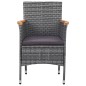 vidaXL Juego comedor de jardín 3 piezas ratán sintético gris vidaXL Juego comedor de jardín 3 piezas ratán sintético gris