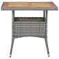 vidaXL Muebles de jardín 3 piezas ratán sintético gris madera acacia vidaXL Muebles de jardín 3 piezas ratán sintético gris madera acacia