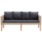 vidaXL Set de muebles de jardín 2 pzas y cojines ratán sintético beige vidaXL Set de muebles de jardín 2 pzas y cojines ratán sintético beige