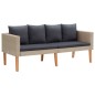 vidaXL Set de muebles de jardín 2 pzas y cojines ratán sintético beige vidaXL Set de muebles de jardín 2 pzas y cojines ratán sintético beige