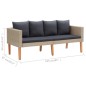 vidaXL Set de muebles de jardín 2 pzas y cojines ratán sintético beige vidaXL Set de muebles de jardín 2 pzas y cojines ratán sintético beige