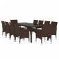 vidaXL Juego de comedor de jardín 11 piezas ratán sintético marrón