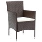 vidaXL Juego de comedor de jardín 11 piezas ratán sintético marrón