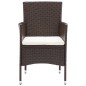 vidaXL Juego de comedor de jardín 11 piezas ratán sintético marrón