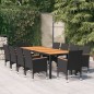 vidaXL Juego de comedor de jardín 11 piezas ratán sintético negro vidaXL Juego de comedor de jardín 11 piezas ratán sintético negro