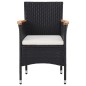 vidaXL Juego de comedor de jardín 11 piezas ratán sintético negro vidaXL Juego de comedor de jardín 11 piezas ratán sintético negro