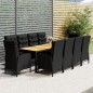 vidaXL Set de comedor de jardín 11 piezas ratán sintético negro vidaXL Set de comedor de jardín 11 piezas ratán sintético negro