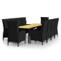 vidaXL Set de comedor de jardín 11 piezas ratán sintético negro vidaXL Set de comedor de jardín 11 piezas ratán sintético negro