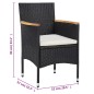 vidaXL Juego de comedor de jardín 11 piezas ratán sintético negro
