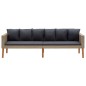 vidaXL Set de muebles de jardín 4 pzas y cojines ratán sintético beige vidaXL Set de muebles de jardín 4 pzas y cojines ratán sintético beige