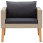 vidaXL Set de muebles de jardín 4 pzas y cojines ratán sintético beige vidaXL Set de muebles de jardín 4 pzas y cojines ratán sintético beige