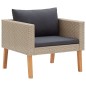 vidaXL Set de muebles de jardín 4 pzas y cojines ratán sintético beige vidaXL Set de muebles de jardín 4 pzas y cojines ratán sintético beige