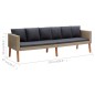 vidaXL Set de muebles de jardín 4 pzas y cojines ratán sintético beige vidaXL Set de muebles de jardín 4 pzas y cojines ratán sintético beige