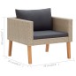 vidaXL Set de muebles de jardín 4 pzas y cojines ratán sintético beige vidaXL Set de muebles de jardín 4 pzas y cojines ratán sintético beige