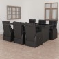 vidaXL Set comedor de jardín 7 piezas y cojines ratán sintético negro vidaXL Set comedor de jardín 7 piezas y cojines ratán sintético negro