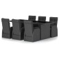 vidaXL Set comedor de jardín 7 piezas y cojines ratán sintético negro vidaXL Set comedor de jardín 7 piezas y cojines ratán sintético negro