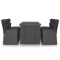 vidaXL Set comedor de jardín 7 piezas y cojines ratán sintético negro vidaXL Set comedor de jardín 7 piezas y cojines ratán sintético negro