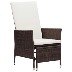 vidaXL Set muebles de jardín 3 piezas y cojines ratán sintético marrón