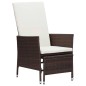 vidaXL Set muebles de jardín 3 piezas y cojines ratán sintético marrón vidaXL Set muebles de jardín 3 piezas y cojines ratán sintético marrón