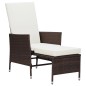 vidaXL Set muebles de jardín 3 piezas y cojines ratán sintético marrón vidaXL Set muebles de jardín 3 piezas y cojines ratán sintético marrón