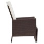 vidaXL Set muebles de jardín 3 piezas y cojines ratán sintético marrón vidaXL Set muebles de jardín 3 piezas y cojines ratán sintético marrón