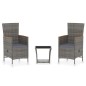 vidaXL Set de muebles de jardín 3 pzas y cojines ratán sintético gris vidaXL Set de muebles de jardín 3 pzas y cojines ratán sintético gris