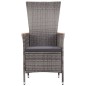 vidaXL Set de muebles de jardín 3 pzas y cojines ratán sintético gris vidaXL Set de muebles de jardín 3 pzas y cojines ratán sintético gris
