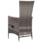 vidaXL Set de muebles de jardín 3 pzas y cojines ratán sintético gris vidaXL Set de muebles de jardín 3 pzas y cojines ratán sintético gris