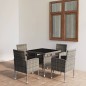 vidaXL Juego de comedor jardín 5 piezas ratán sintético gris antracita