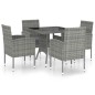 vidaXL Juego de comedor jardín 5 piezas ratán sintético gris antracita