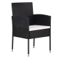 vidaXL Juego de comedor para jardín 7 piezas ratán sintético negro vidaXL Juego de comedor para jardín 7 piezas ratán sintético negro